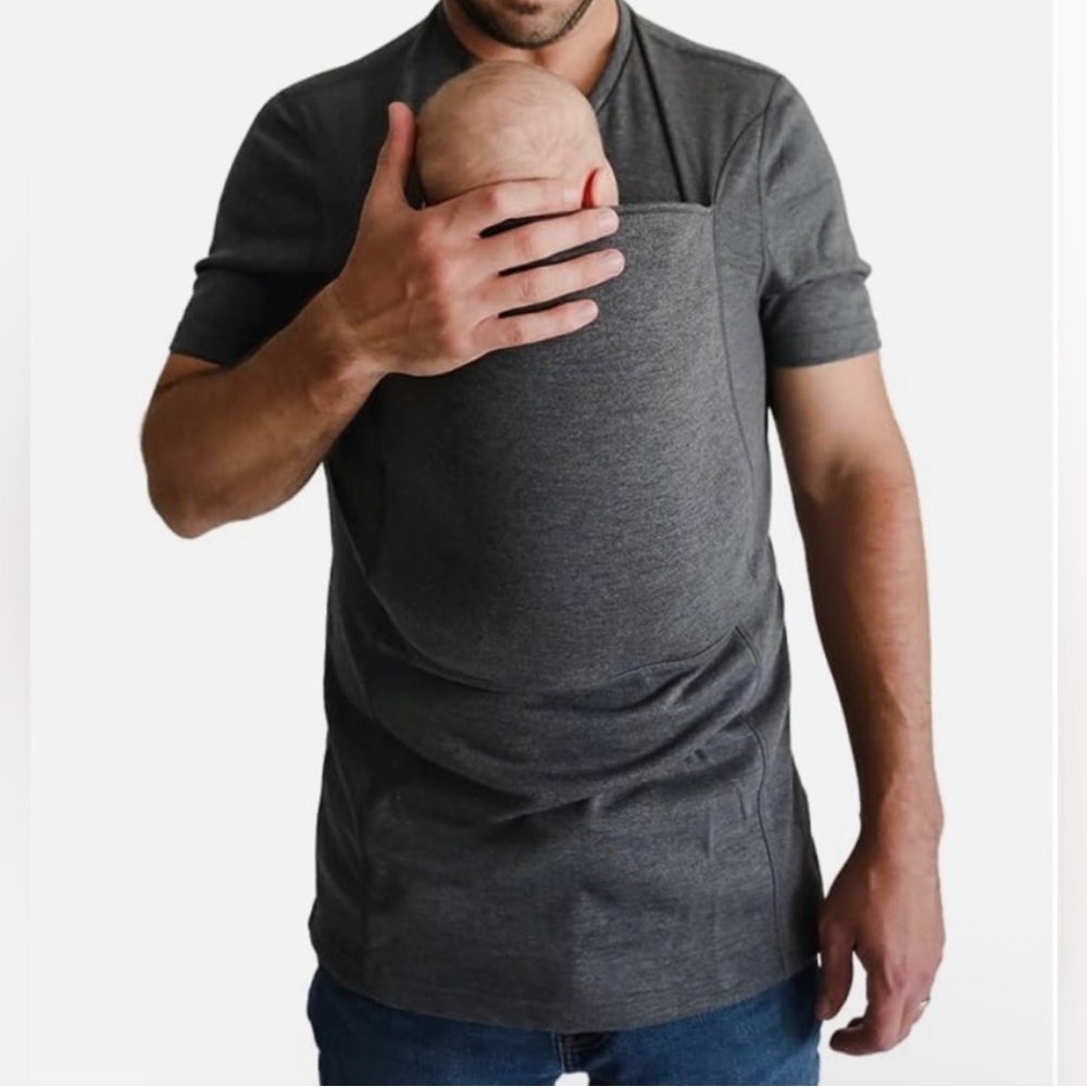 Lalabu Gray Baby-wearing Classic Dad Soothe Shirt- L